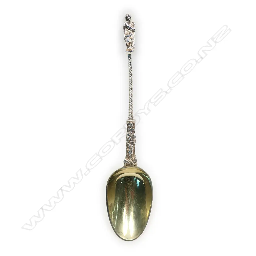 A set of six large silver apostle spoons, Image 1++