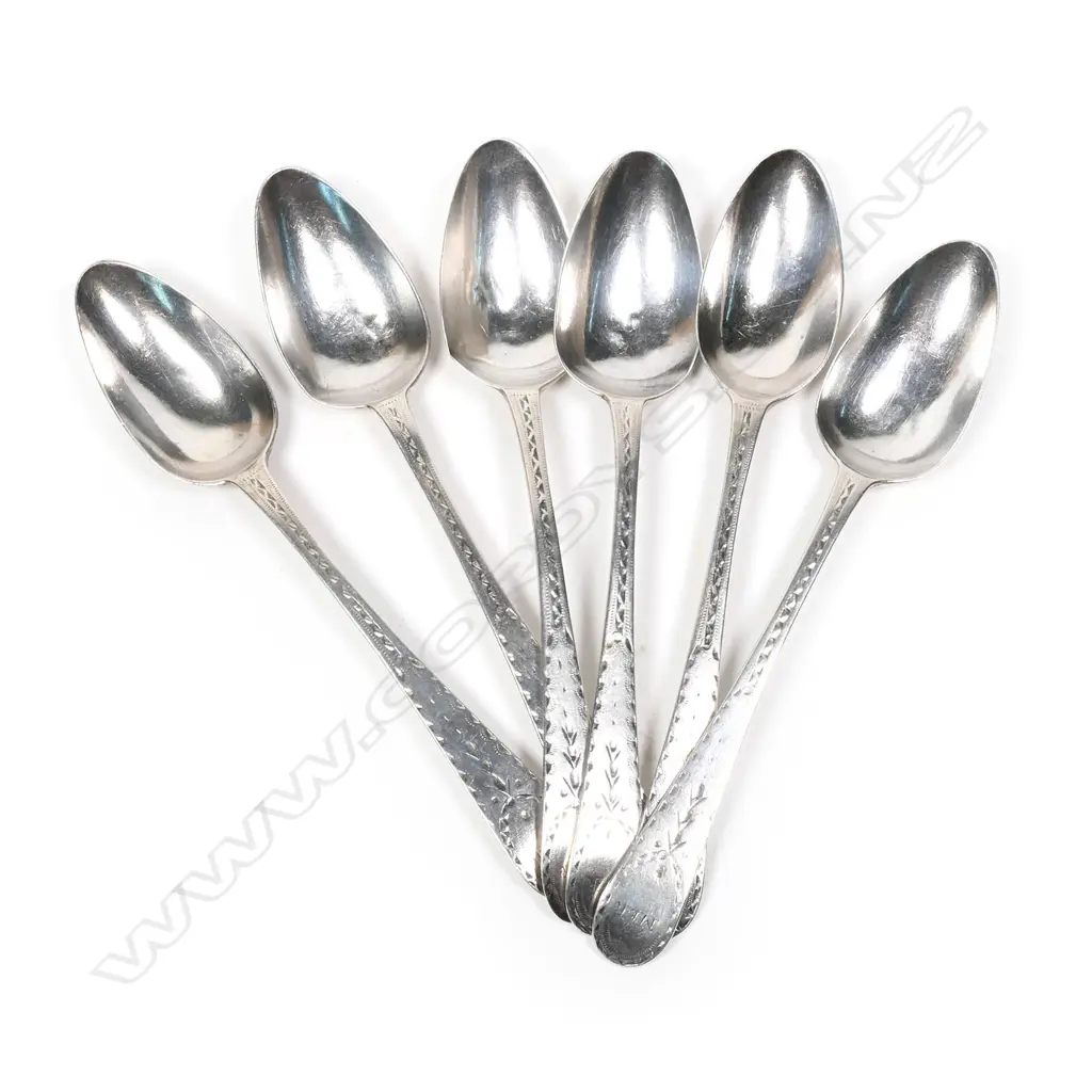 Six George III silver teaspoons, Image 1++