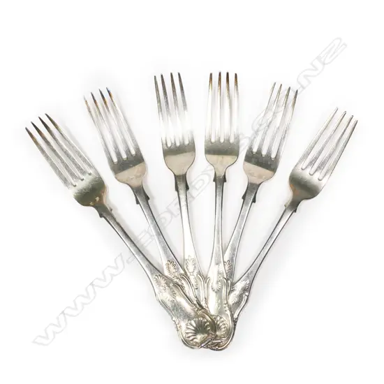 A composite set of six 19thC Scottish table forks,