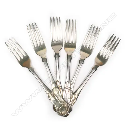 A composite set of six Victorian silver dessert forks,