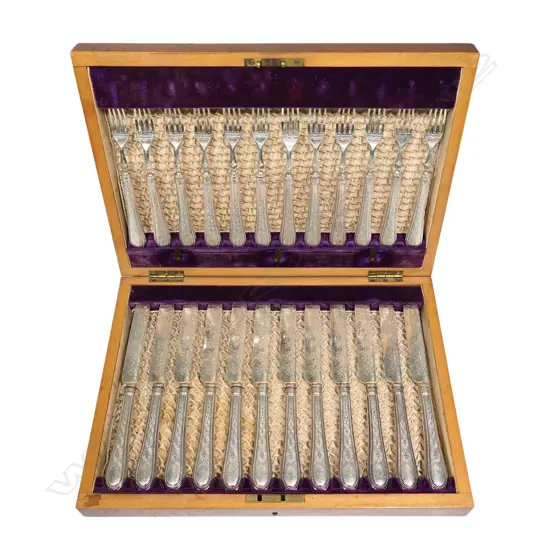 A Victorian silver twelve place fruit set,