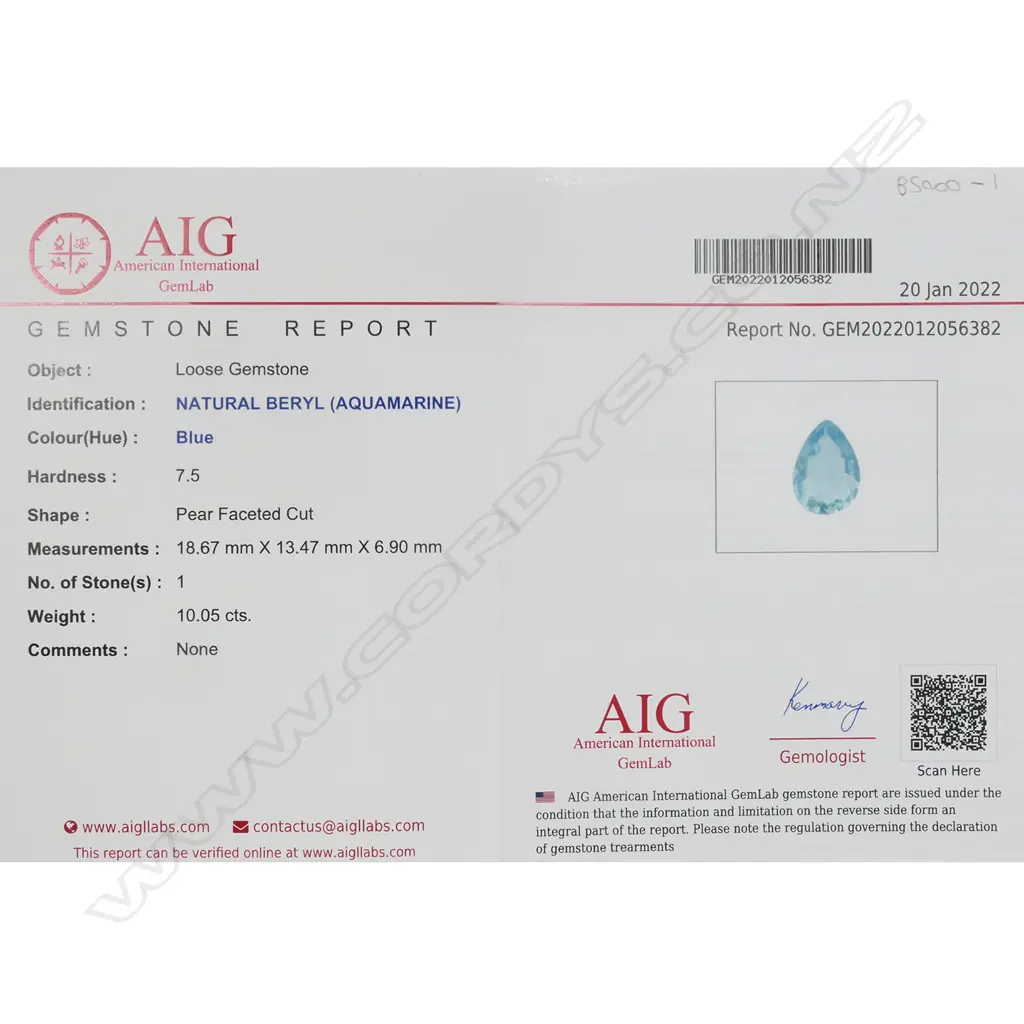 A pear cut loose aquamarine, Image 1++