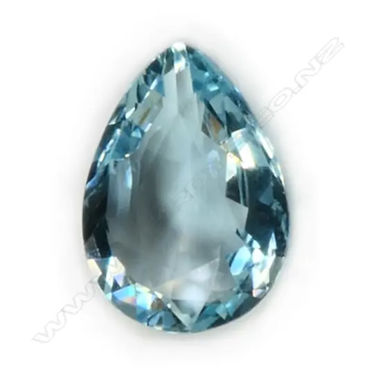 A pear cut loose aquamarine,