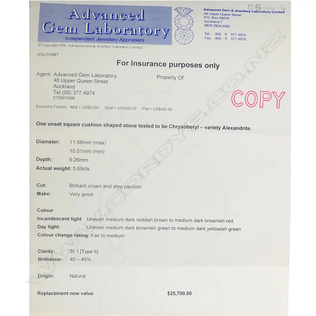 A loose Alexandrite gemstone, Image 1++