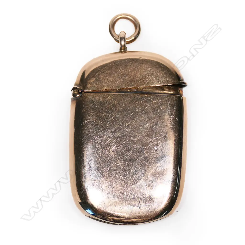 A late Victorian 9ct rose gold vesta case, Image 1++
