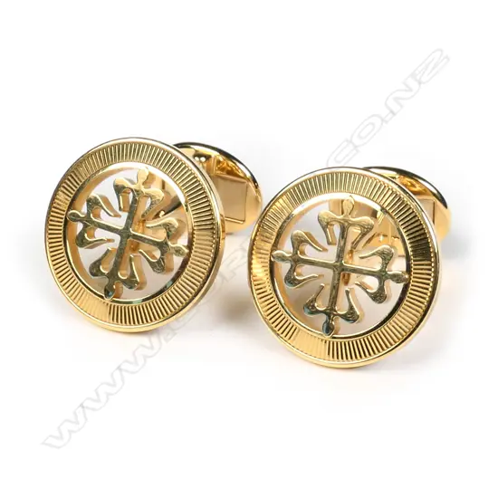 A pair of Patek Philippe 18ct yellow gold cufflinks,