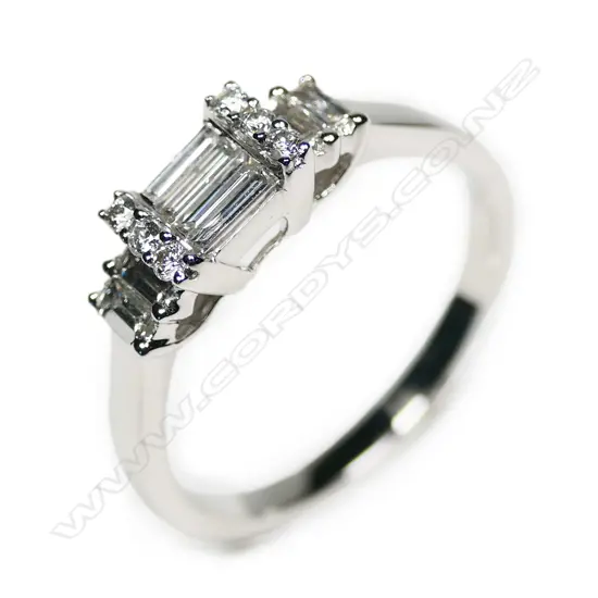 An 18ct white gold and diamond ring,