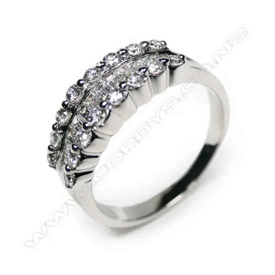 An 18ct white gold and diamond ring,