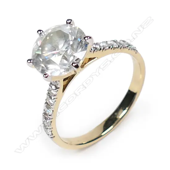 A 14ct gold and diamond solitaire ring,