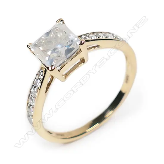 A 14ct gold and diamond solitaire ring,