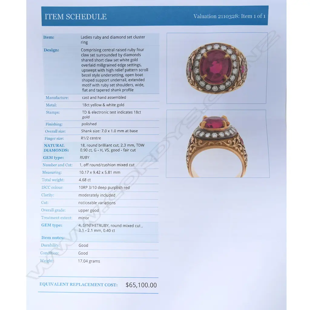 An impressive 18ct gold ruby and diamond ring, Image 1++