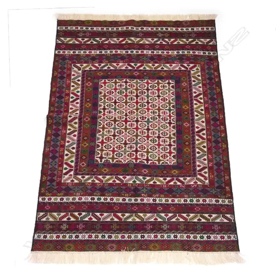 A Sumak flat weave rug,
