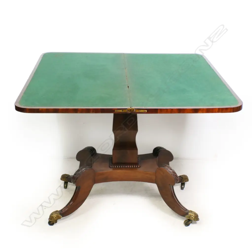 A Regency mahogany card table, Image 1++