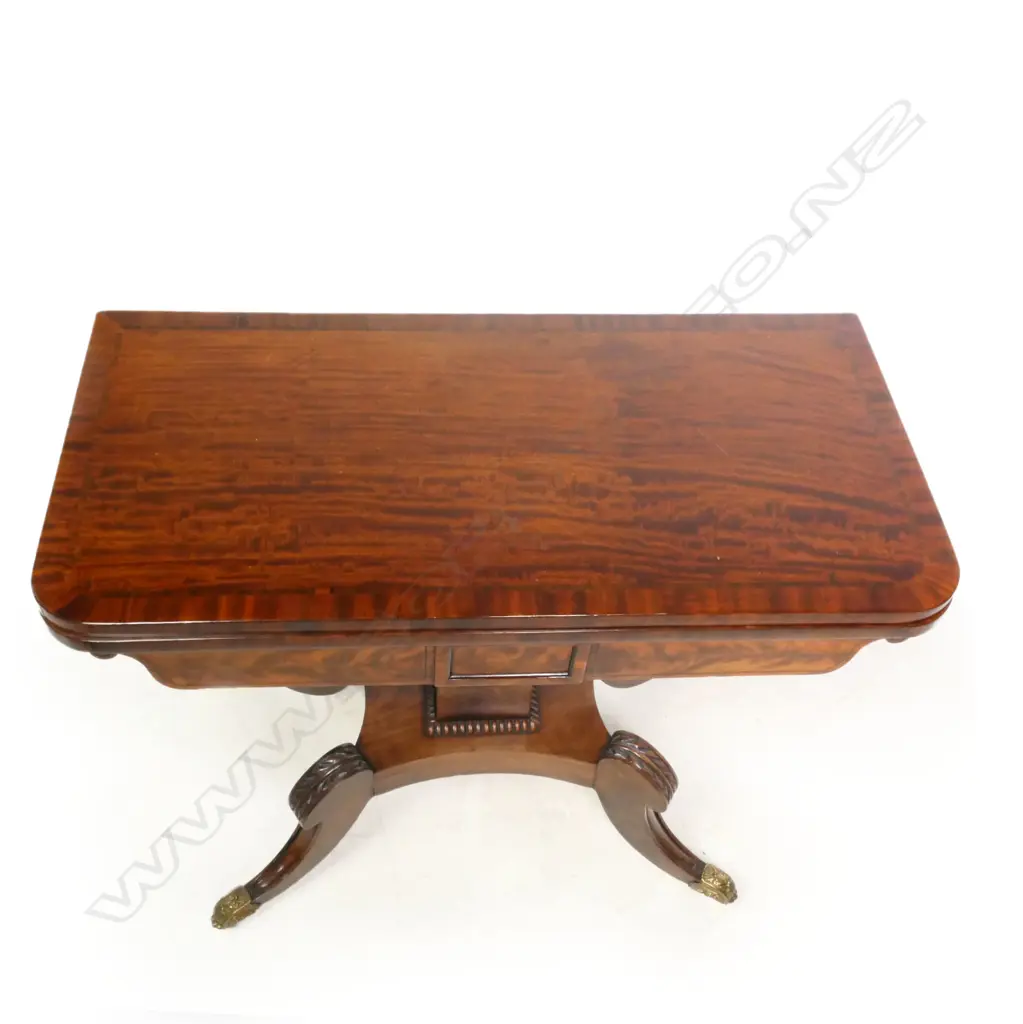 A Regency mahogany card table, Image 1++