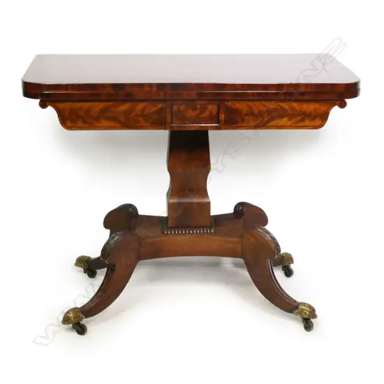 A Regency mahogany card table,