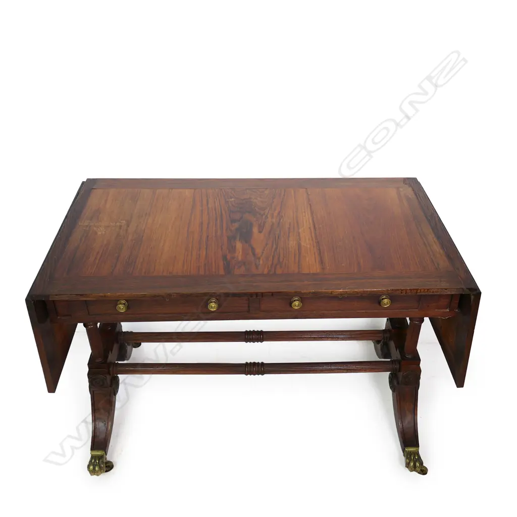 An old Regency style rosewood sofa table, Image 1++