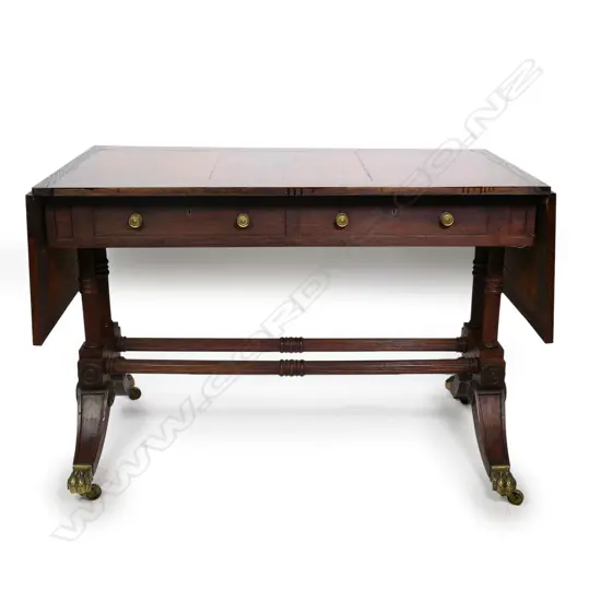 An old Regency style rosewood sofa table,