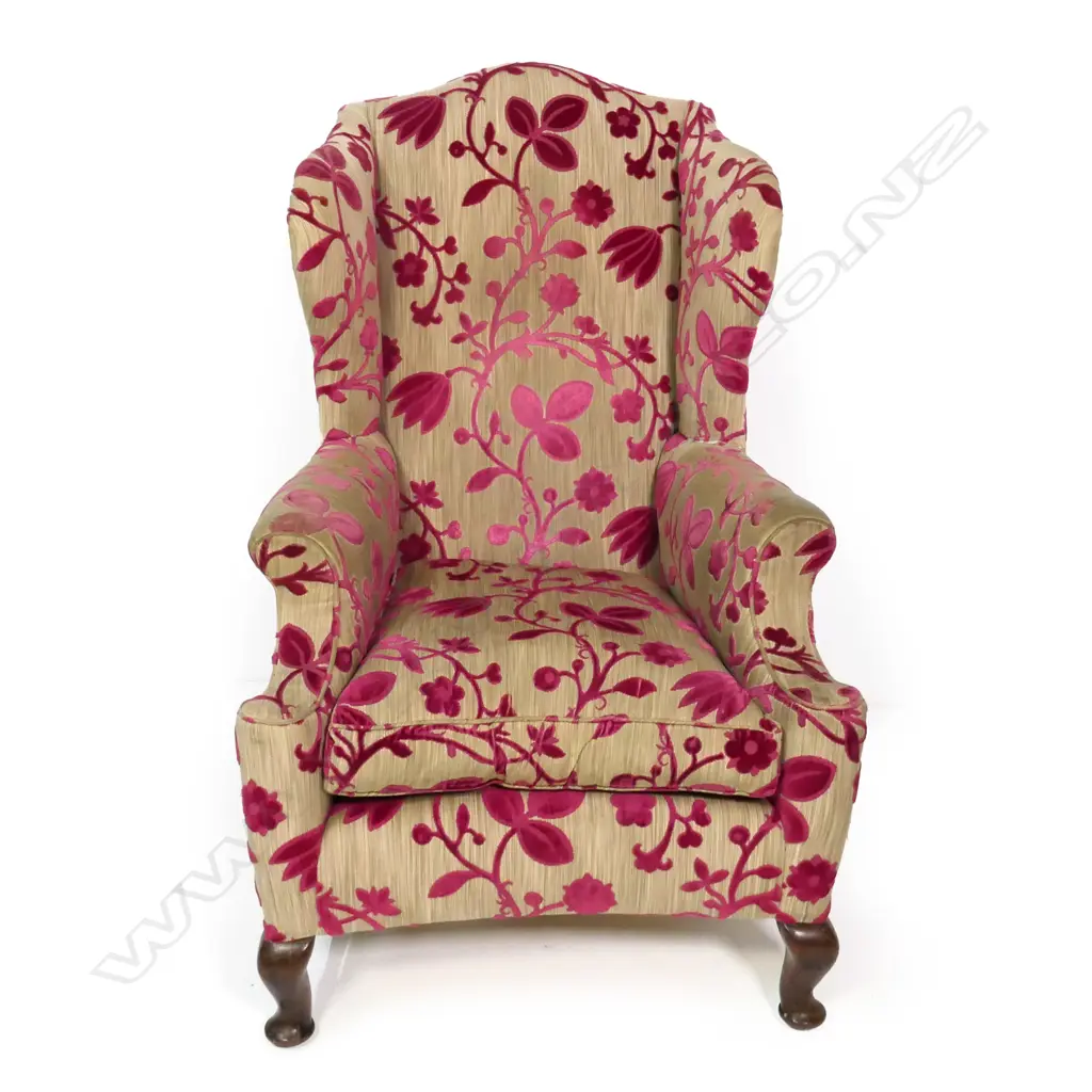 A 19thC wing back armchair Image 1++