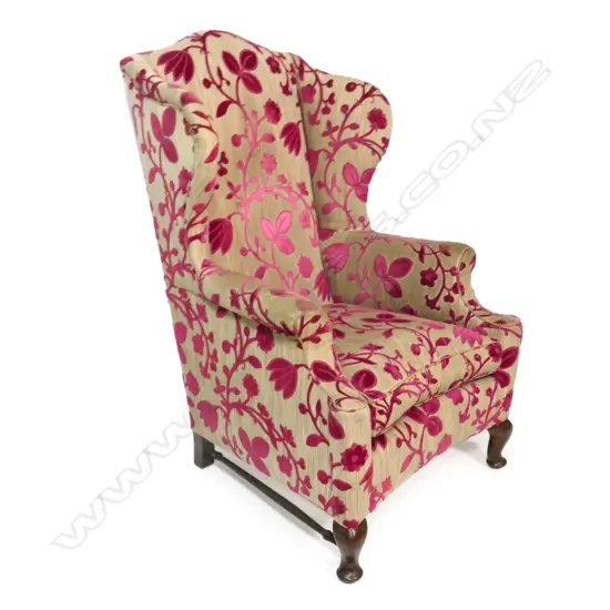 A 19thC wing back armchair