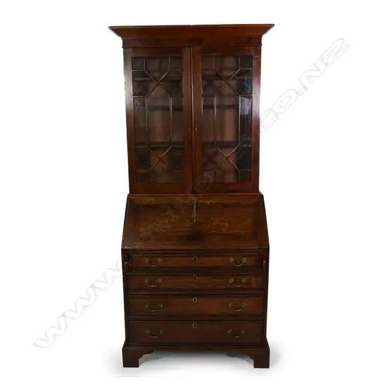 A Georgian oak bureau bookcase,