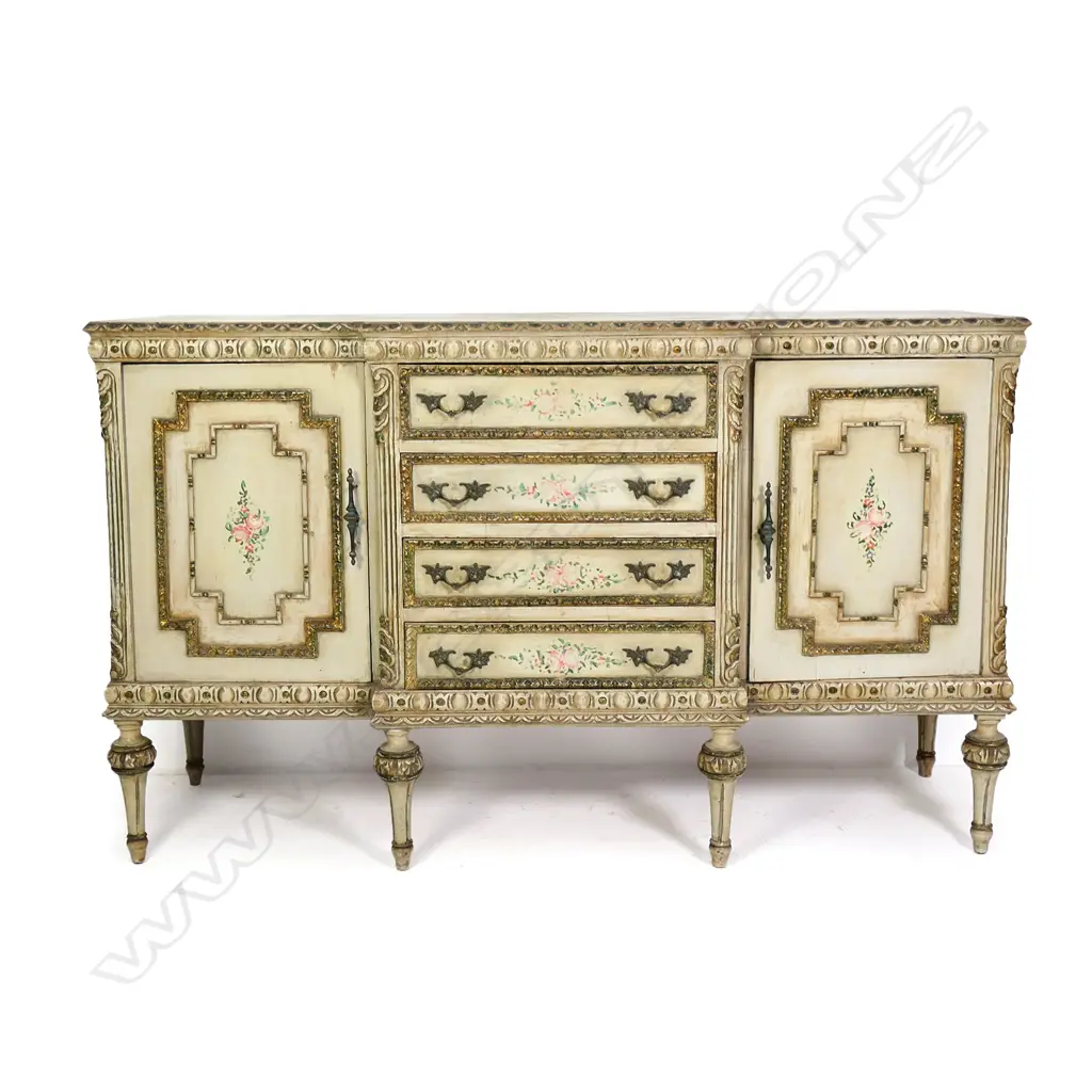 A vintage 20thC French antique style breakfront sideboard Image 1++