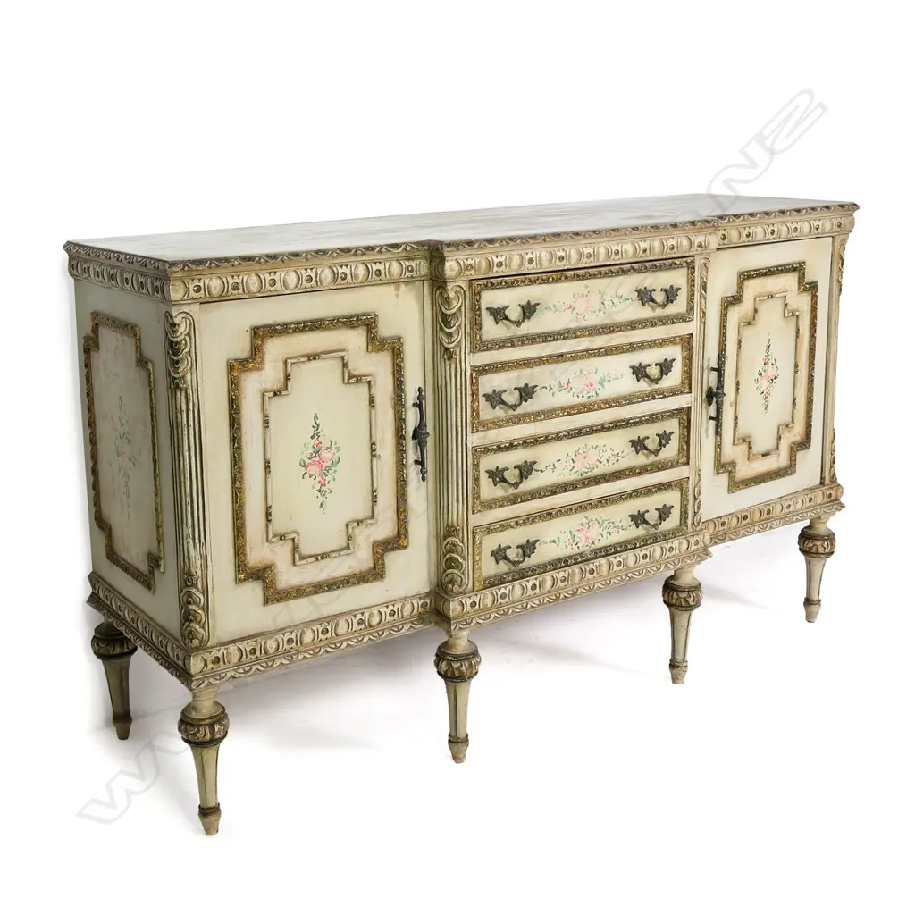 A vintage 20thC French antique style breakfront sideboard Image 1++