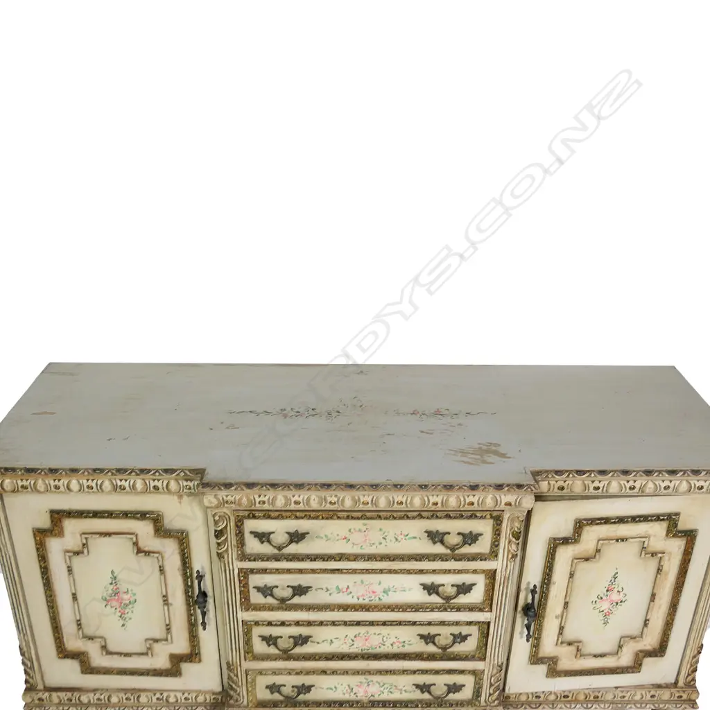 A vintage 20thC French antique style breakfront sideboard Image 1++