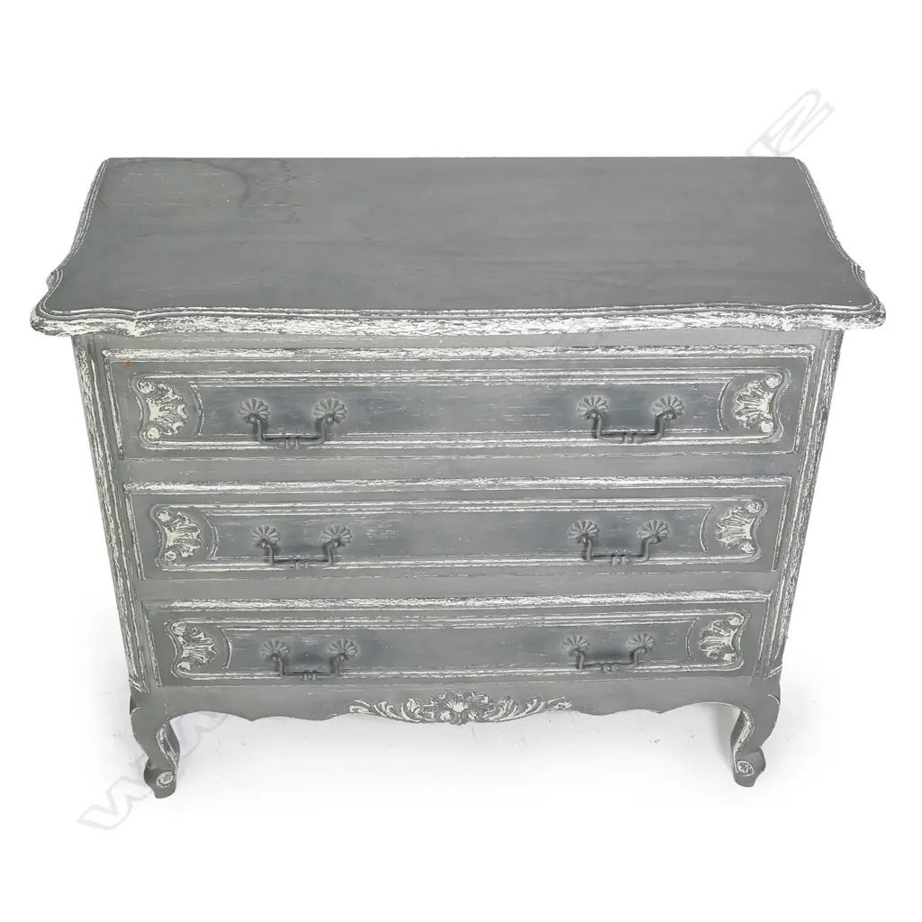 A mid-twentieth century French painted oak commode, Image 1++
