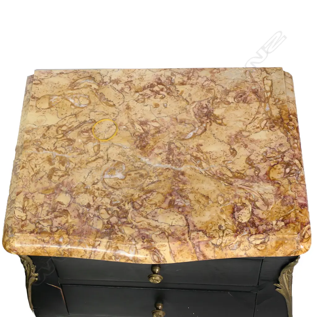 A pair of contemporary French antique style side cabinets, ebonised with ormolu mounts, Image 1++