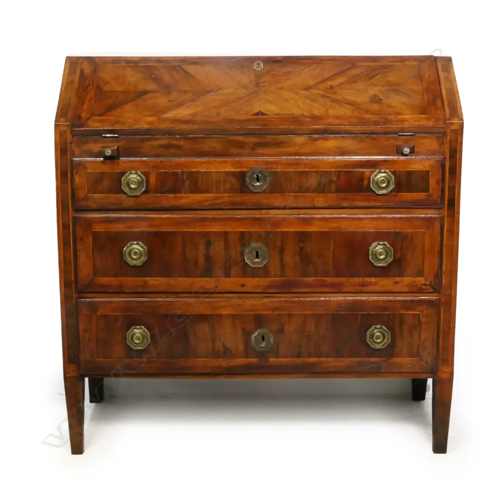 A 19thC French drop front bureau, Image 1++