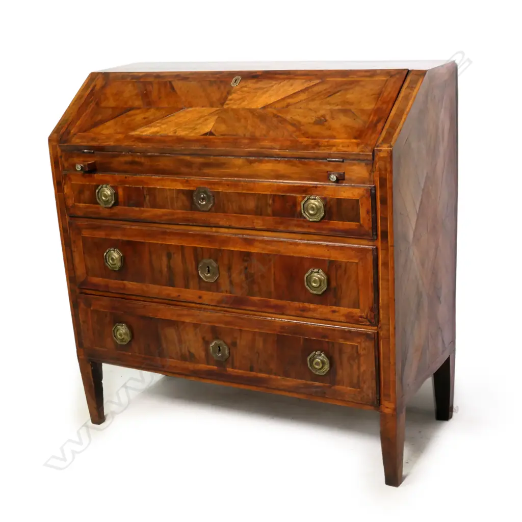A 19thC French drop front bureau, Image 1++