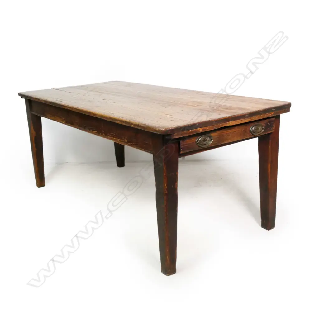 A 19thC French provincial fruitwood dining table, Image 1++