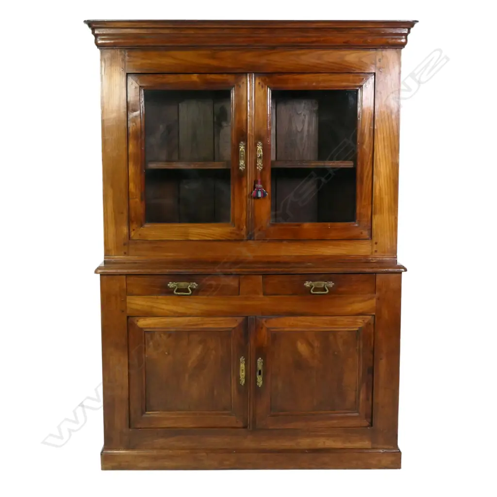 A 19thC French chestnut bookcase cabinet, Image 1++