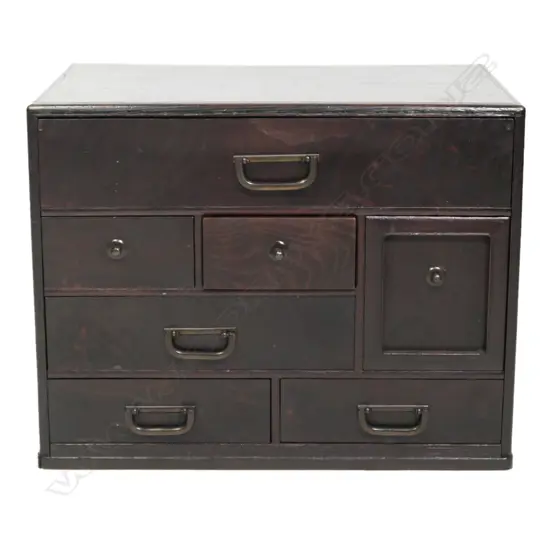 An early 20thC Japanese 'Haro Bako' sewing box,