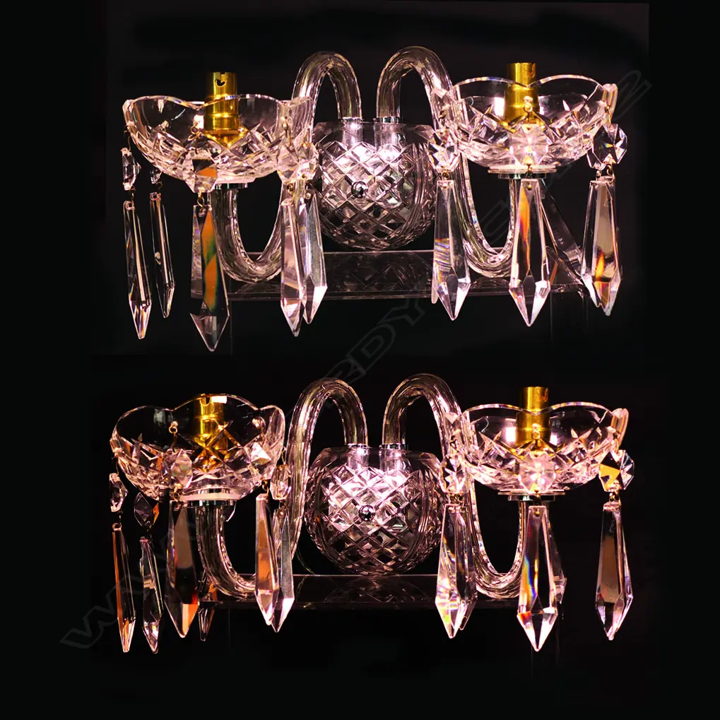 A pair of Waterford crystal wall sconces, Image 1++