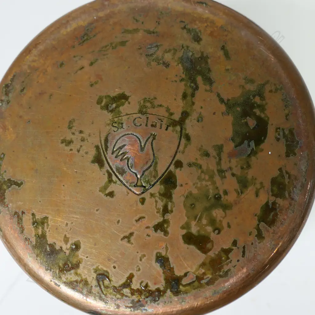 Four copper chef's  pans, with brass handles Image 1++