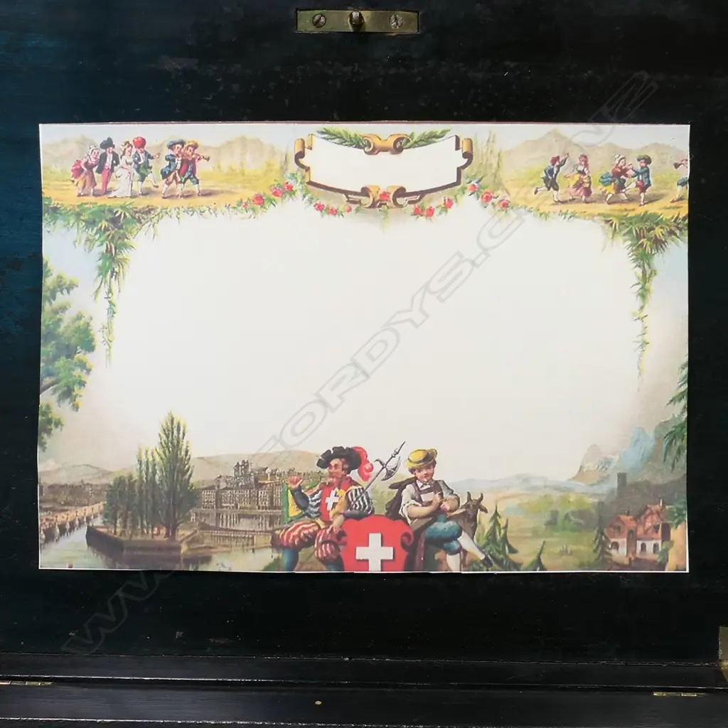 A 19thC Swiss 10 tune music box attributed to Junod, Image 1++