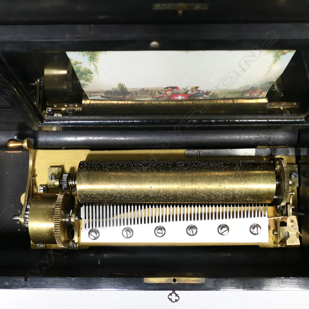 A 19thC Swiss 10 tune music box attributed to Junod, Image 1++