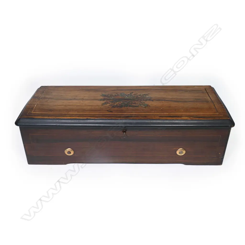 A 19thC Swiss 10 tune music box attributed to Junod, Image 1++