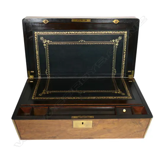 A Victorian walnut writing slope,