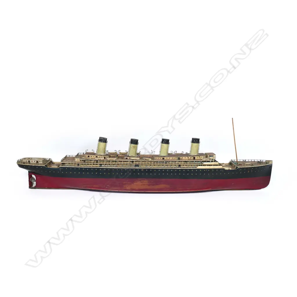 A scratch-built model of a four-funnel ocean liner Image 1++