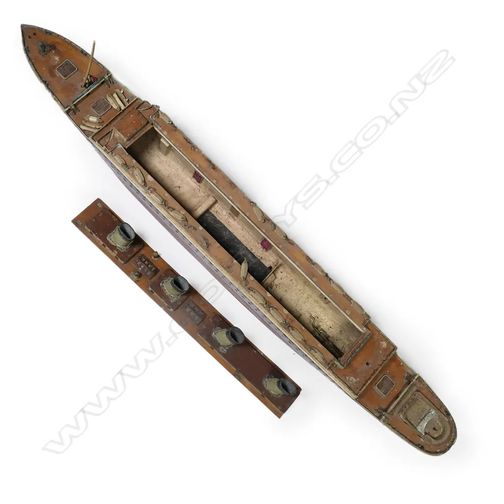 A scratch-built model of a four-funnel ocean liner Image 1++