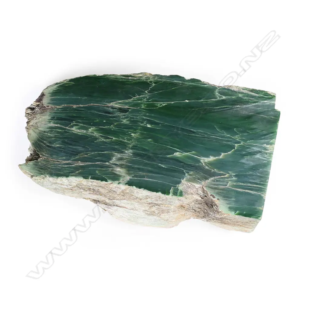 A large natural and cut block of nephrite pounamu, Image 1++