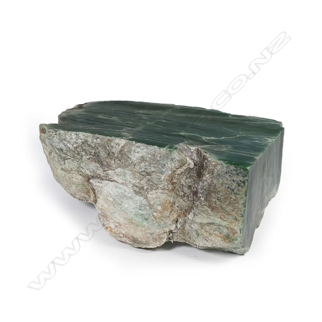 A large natural and cut block of nephrite pounamu, Image 1++