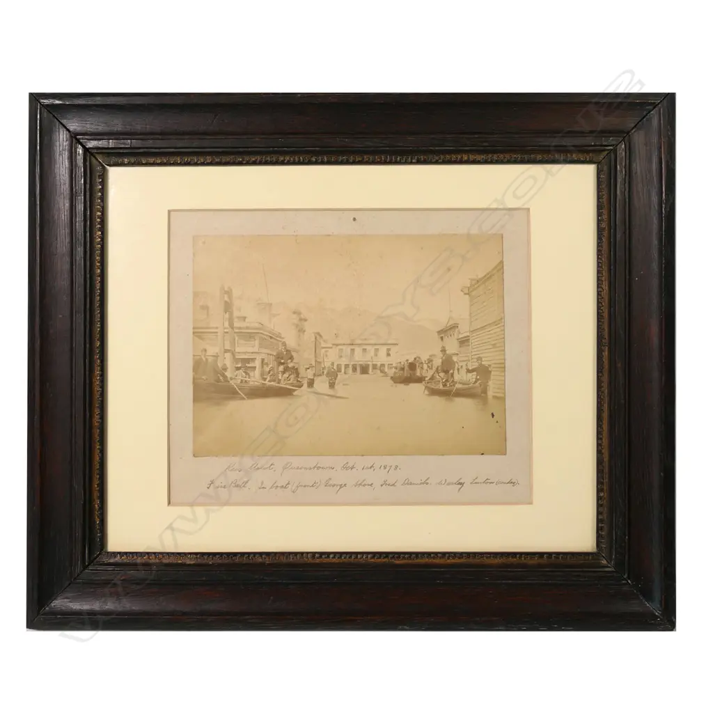 Burton Brothers original albumen photographic print of Queenstown in flood Image 1++