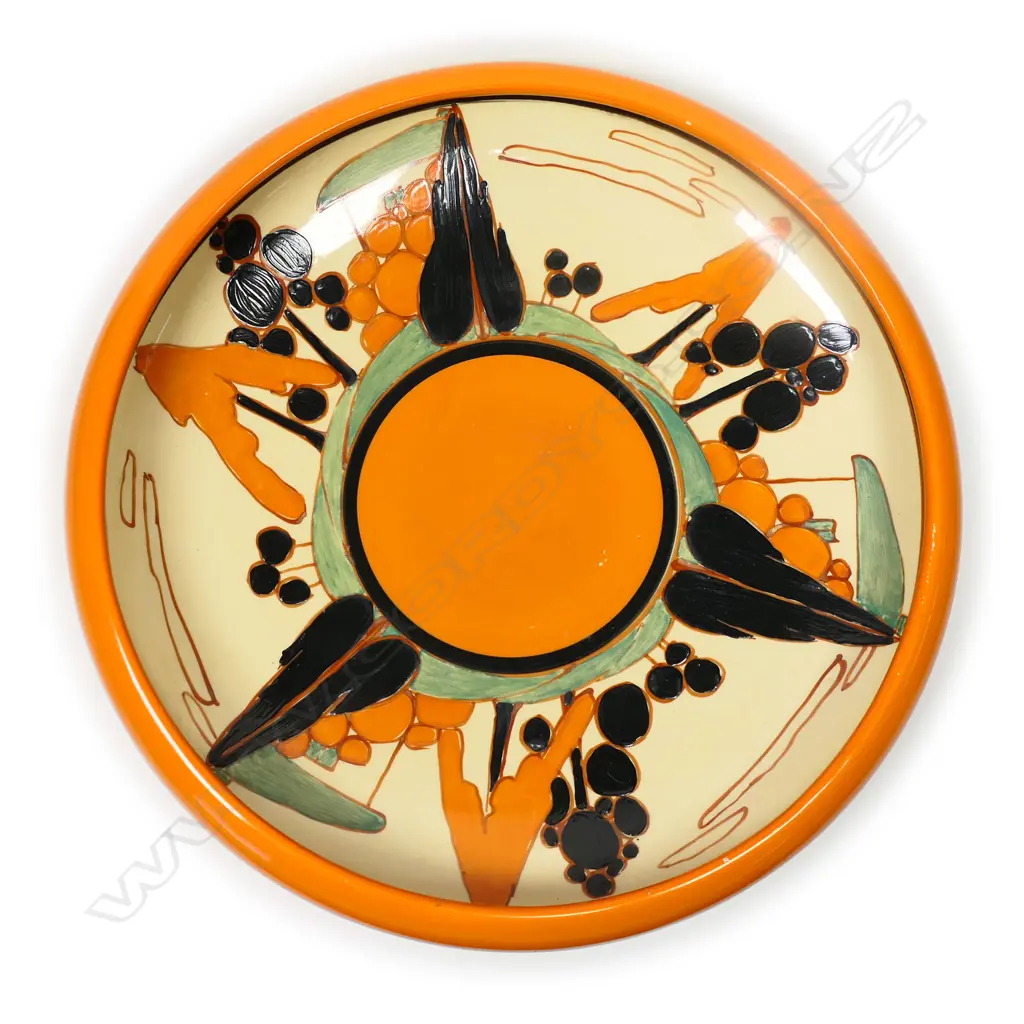 A Clarice Cliff Fantasque orange Trees and House bowl, Image 1++