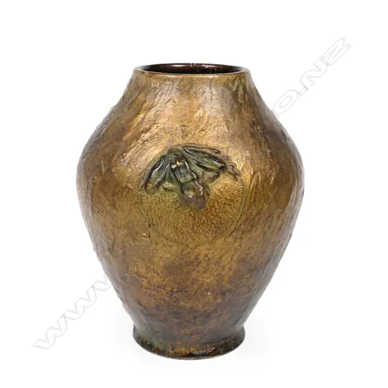 An Emile Gallé 19thC glazed pottery frog vase