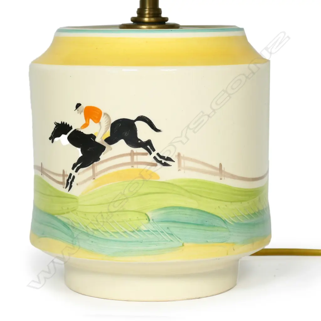 An Art Deco Susie Cooper Nursery Ware "Jockey" pattern table lamp Image 1++