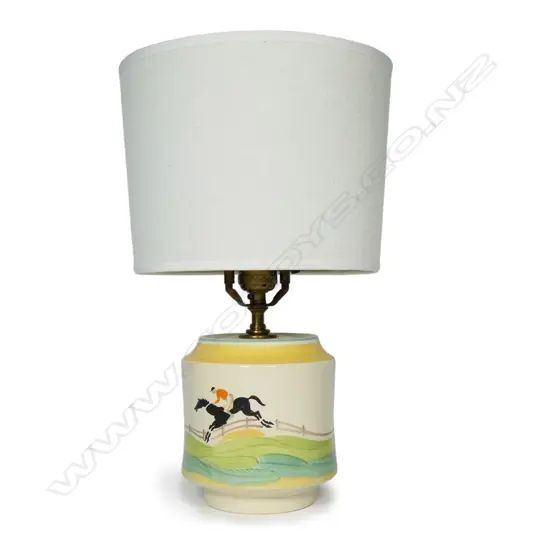 An Art Deco Susie Cooper Nursery Ware "Jockey" pattern table lamp