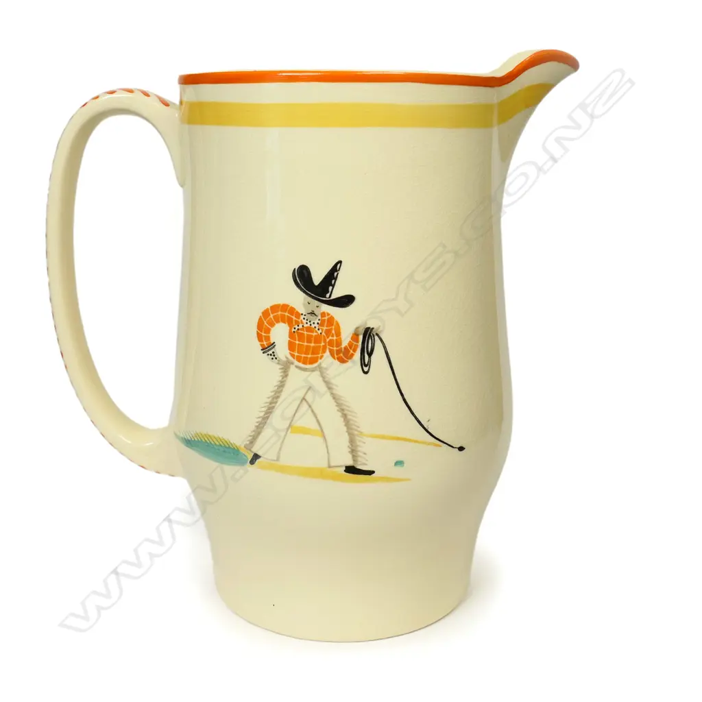 An Art Deco Susie Cooper Nursery Ware "Cowboy Joe" pattern jug Image 1++